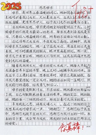初中感恩母爱的作文