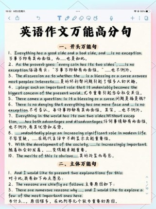 初中英语作文常用句型