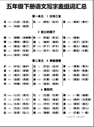 五年级下册读读写写拼音如何高效掌握？
