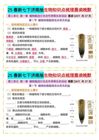 济南版七年级下册生物