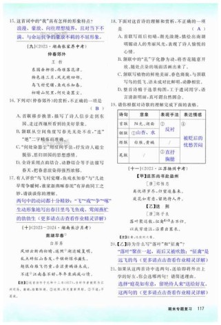 语用古诗文加餐练8答案详解？