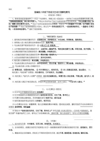 八下语文古诗文默写重点有哪些？