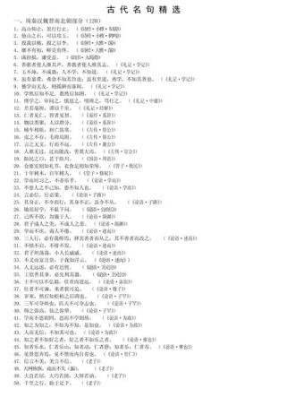 高中古诗文必背重点句有哪些？