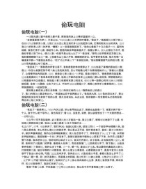 偷偷玩电脑作文600字