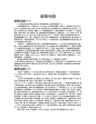 偷偷玩电脑作文600字