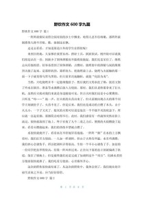 去野餐的作文600字