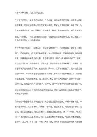 秋风破茅屋，诗心何处寄？