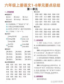 人教版六年级语文上册复习重点有哪些？