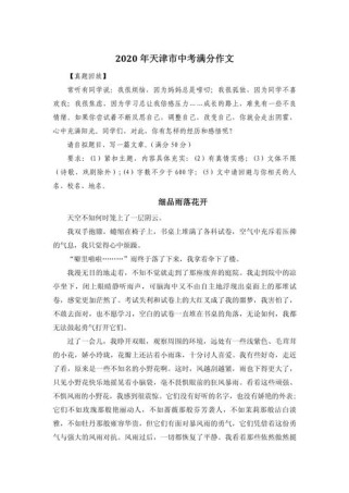 天津中考满分作文有何秘诀？