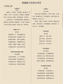 苏教版九上古诗文有哪些重点考点？