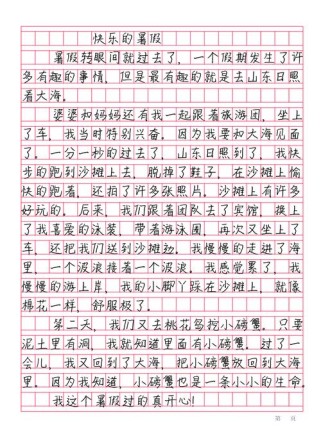 小学作文快乐的暑假