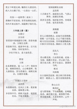 2025中考古诗34篇范围和重点是什么？