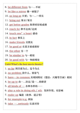 七年级英语上册短语归纳有哪些重点？