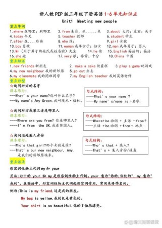 七年级英语单元知识点有哪些重点难点？