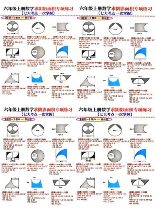 六年级数学阴影面积怎么求？