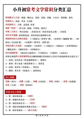 人教版六年级文学常识有哪些重点？