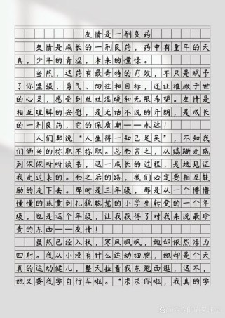 友谊类中考满分作文