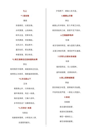 初中古诗文言文有哪些必背篇目？