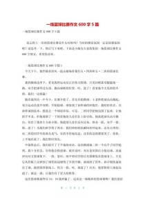 作文有篮球真好600字