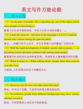 英语讨论型作文模板