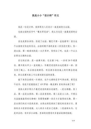 我设计的什么作文？