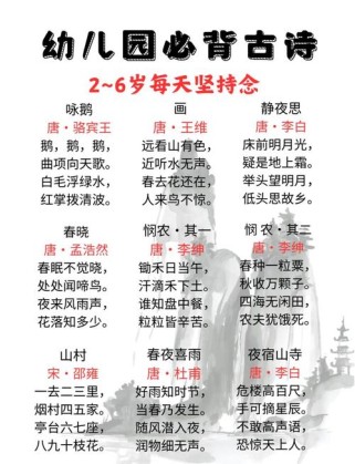 古诗背诵篇目有哪些？