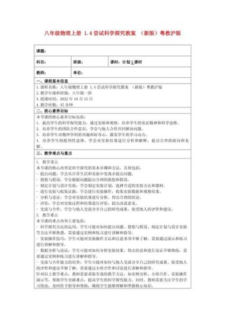 八年级研究性学习教案