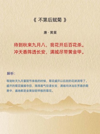 古诗词中黄花意向有哪些？