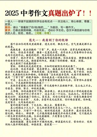 2025河南中招作文怎么写？