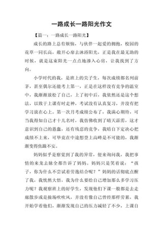 一路阳光一路 作文