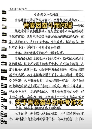 中考倒计时 作文