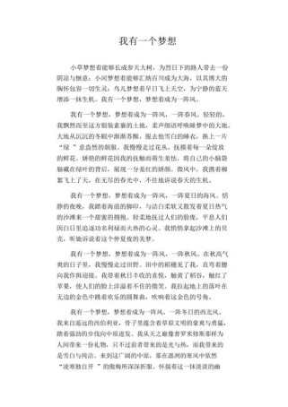 初中生如何写好我有一个梦想的作文？