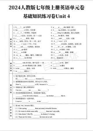 七年级上册Unit4的核心主题是什么？