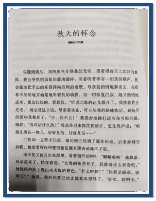 秋天的怀念为何让七年级学生读懂生命与母爱？