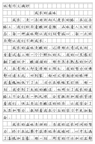 满分作文 的滋味