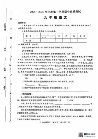 2025九年级语文试题
