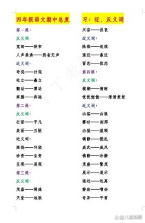 四年级语文上册近义词有哪些？