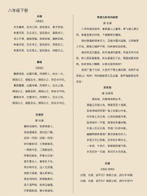 八年级上下册古诗有哪些？