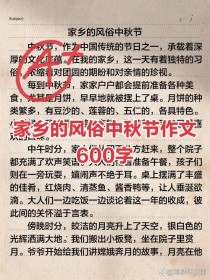 关于中秋作文600字