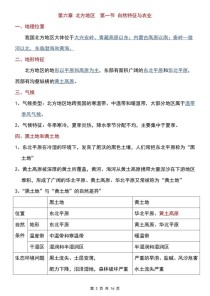 八年级下册地理知识点总结，重点难点有哪些？