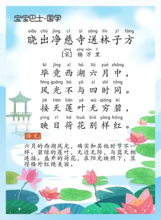 小池为何不写西湖偏写小池？