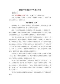 中考江苏满分作文