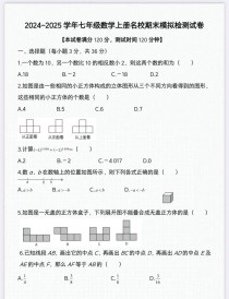 七年级上册师大测评卷重点难点解析？
