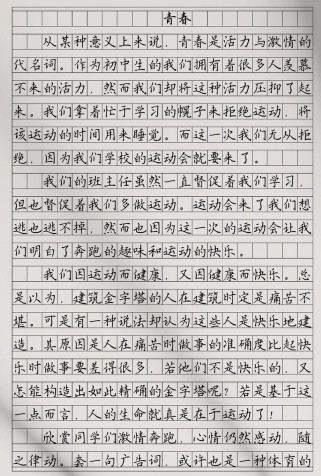 高考满分作文 青春