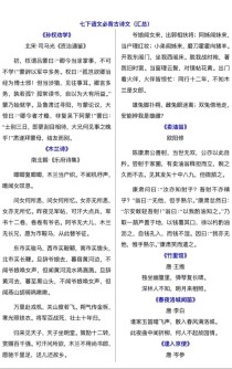 七年级下册古诗文文言文重点难点有哪些？