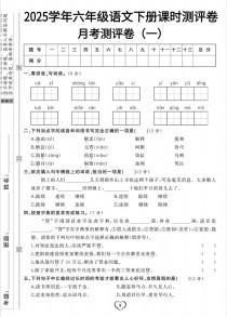 六年级下册月考卷答案