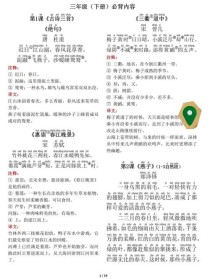 初三下册语文必背古诗文有哪些？