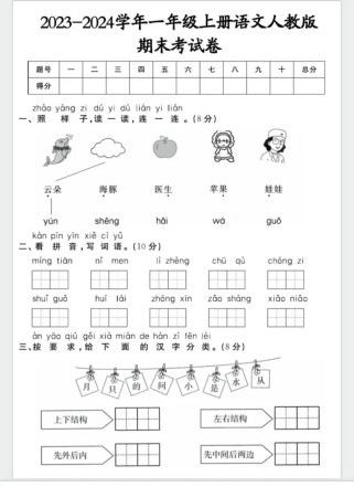 一年级语文试题为何让家长比孩子还头疼？