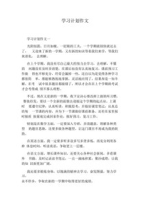学习计划作文600字