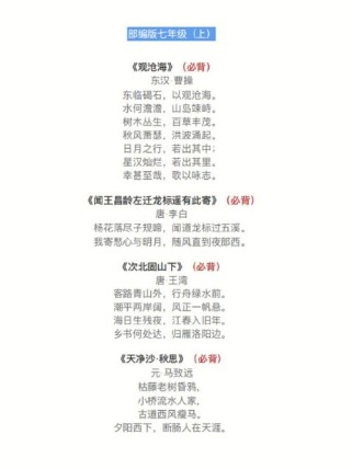 7年级语文古诗有哪些？
